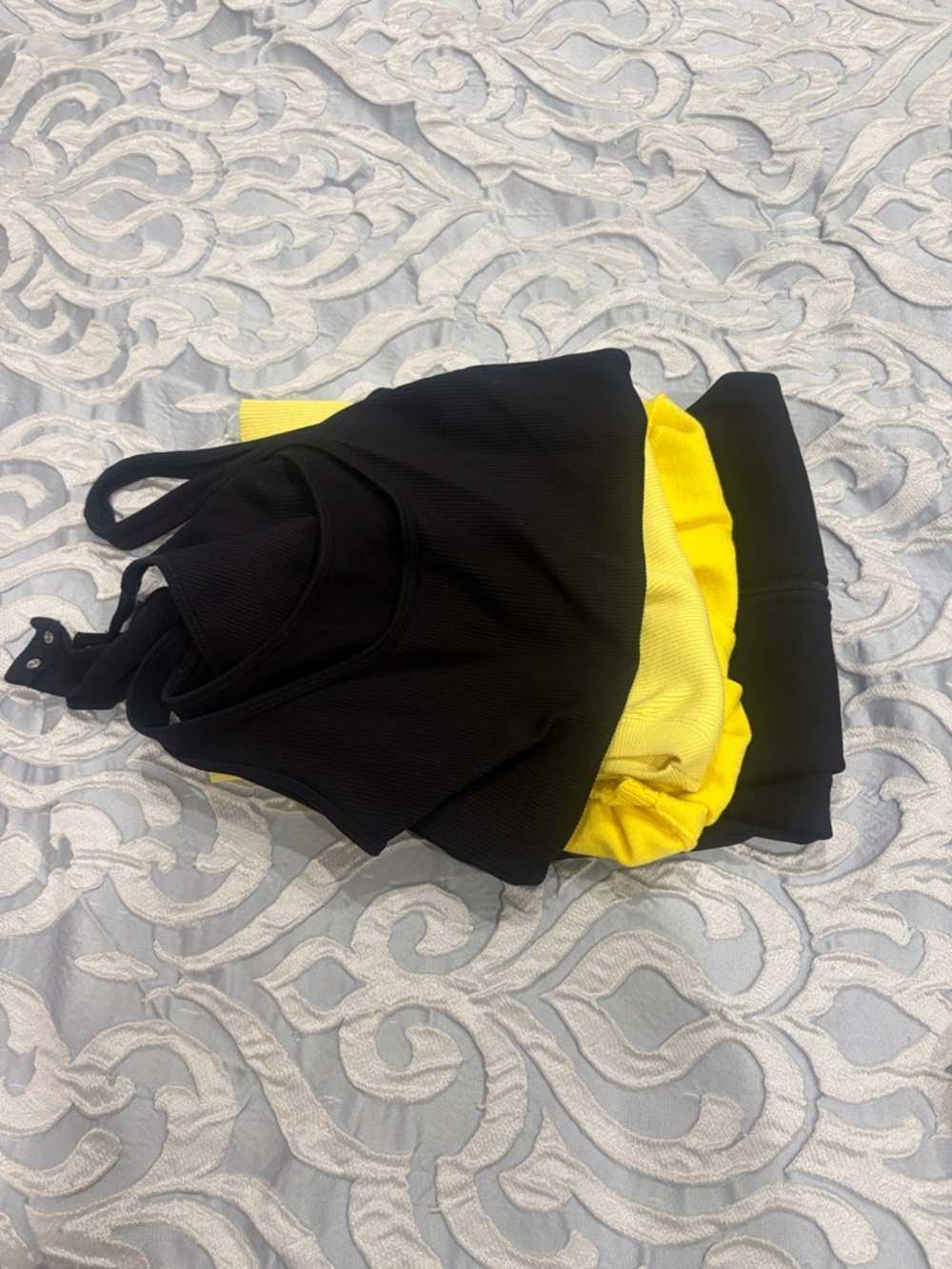 Black & Yellow Athletic Tanks and body suit bundle